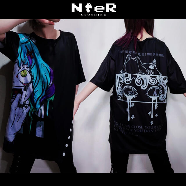 NieR 変則CUTSEW【MADNESS×TEARS】 擬人化Tシャツ メンズのトップス(Tシャツ/カットソー(半袖/袖なし))の商品写真