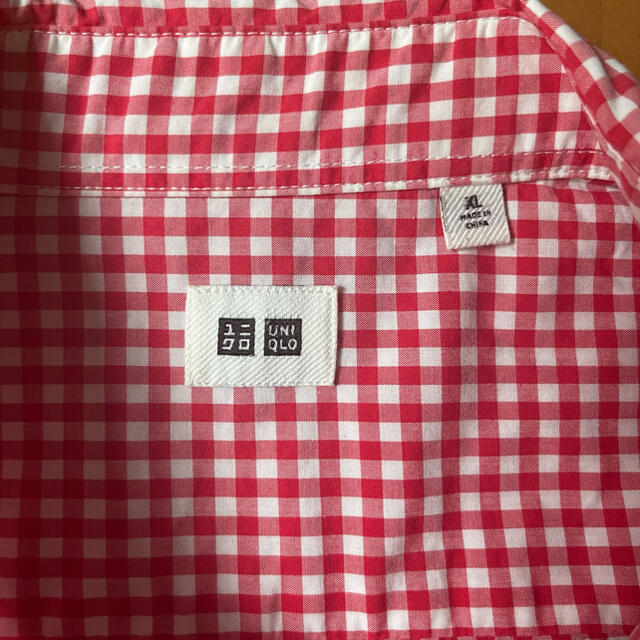 UNIQLO(ユニクロ)のUNIQLO ユニクロ　チェック柄　シャツ　レッド レディースのトップス(シャツ/ブラウス(長袖/七分))の商品写真