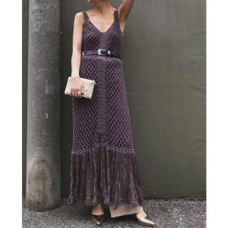 アメリヴィンテージ(Ameri VINTAGE)のAmeri  VINTAGE MEDI CROCHET FRINGE DRESS(ロングワンピース/マキシワンピース)