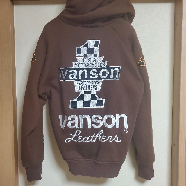 バンソン　パーカー　XL　茶色　ブラウン　Vanson