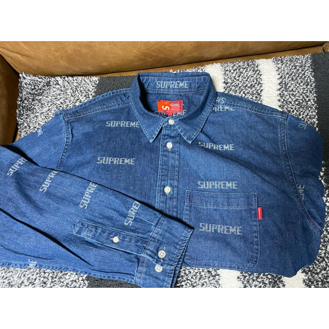 新品　supreme 長袖　デニム　シャツ　シュプリーム