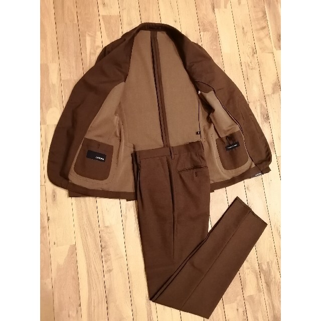 未使用 LARDINI ラルディーニ コットンプリントジャケット48 ブラウン系