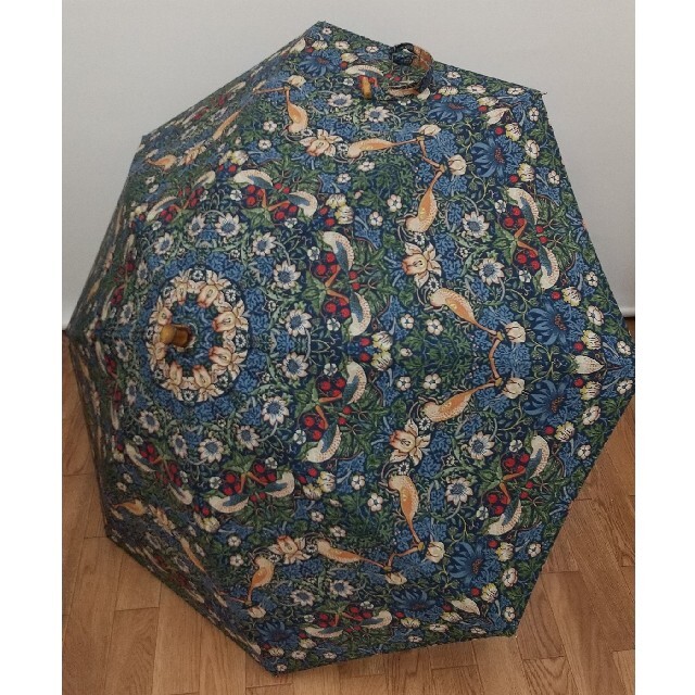 リバティ  メイモリス  ブルーグレー  日傘 ハンドメイド レディースのファッション小物(傘)の商品写真
