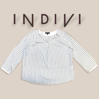 インディヴィ(INDIVI)のインディヴィ INDIVI プルエラドレープシャツ 7分丈 長袖 36サイズ(シャツ/ブラウス(長袖/七分))
