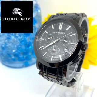 バーバリー(BURBERRY)のバーバリー　メンズ腕時計　クロノグラフ　デイト入り　美品＋新品電池＋箱付きです☆(腕時計(アナログ))