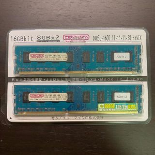 デスクトップPC用メモリ DDR3L-1600 16GB(8GBx2)(PC周辺機器)