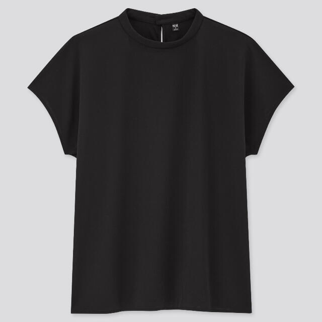 UNIQLO(ユニクロ)の新品 2020【UNIQLO 】クレープジャージースタンドカラーT（半袖） レディースのトップス(Tシャツ(半袖/袖なし))の商品写真