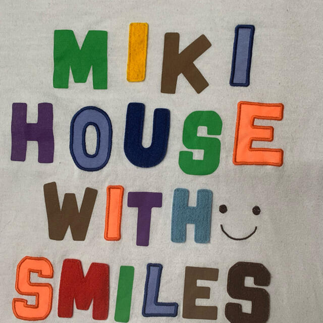 mikihouse(ミキハウス)のミキハウス ロゴアップリケが素敵なTシャツ　サイズ3 160 ママサイズ キッズ/ベビー/マタニティのキッズ服男の子用(90cm~)(Tシャツ/カットソー)の商品写真