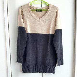 エイチアンドエム(H&M)のRay out レイアウト バイカラーニット オフィスカジュアル 春 秋 冬(ニット/セーター)