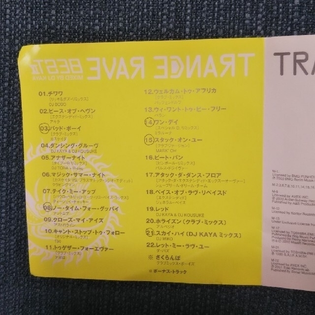 Victor(ビクター)のTRANCE RAVE BEST Ⅸ トランスレイヴベスト#9 レイブ エンタメ/ホビーのCD(クラブ/ダンス)の商品写真