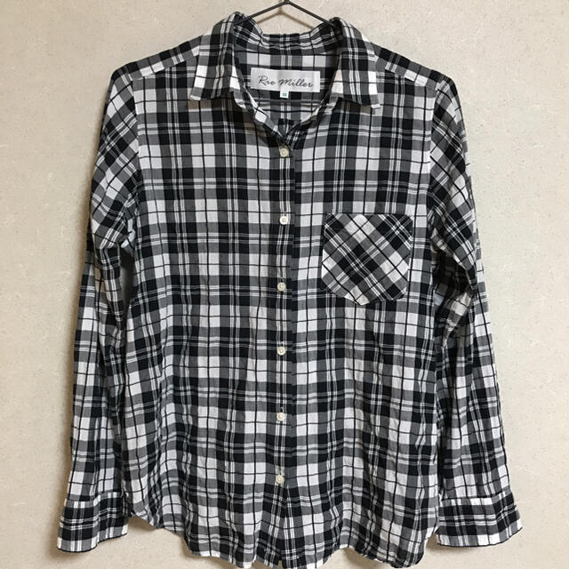 NOLLEY'S(ノーリーズ)のRie miller リエミラー シワ加工チェックシャツ カシュクール春 レディースのトップス(シャツ/ブラウス(長袖/七分))の商品写真