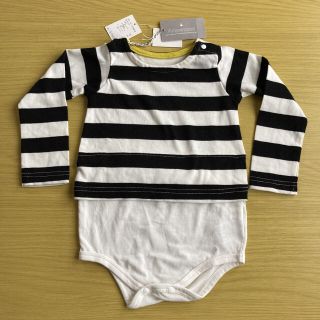 アンパサンド(ampersand)の新品 未使用 タグ付き ampersand アンパサンド ロンパース ボーダー(Tシャツ/カットソー)