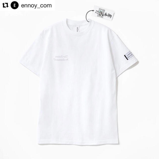 1LDK SELECT(ワンエルディーケーセレクト)のエンノイとスタイリスト私物 同色反転右胸刺繍 Tシャツ　白　M メンズのトップス(Tシャツ/カットソー(半袖/袖なし))の商品写真
