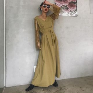 アメリヴィンテージ(Ameri VINTAGE)のアメリヴィンテージ　LACE SLEEVE REFINED DRESS (ロングワンピース/マキシワンピース)