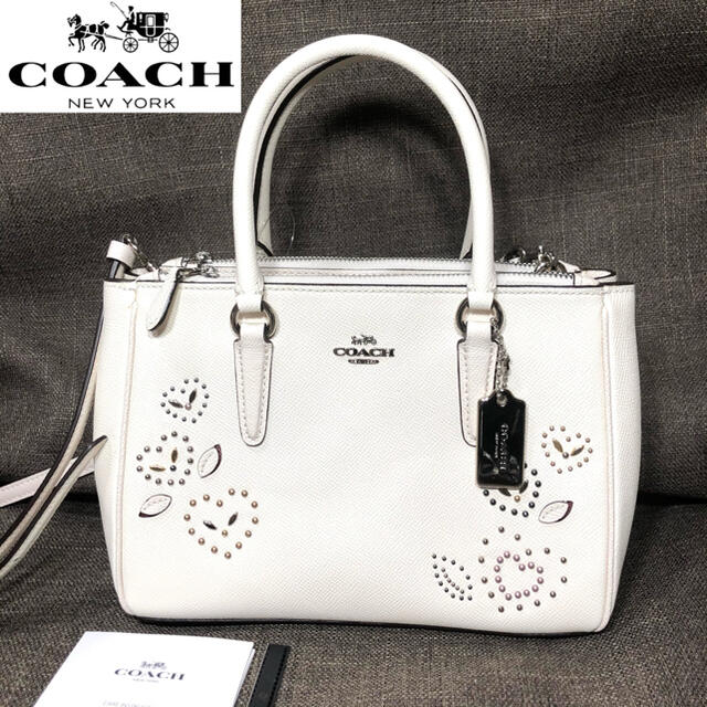 【新品】COACH 2WAY ショルダーバッグ ミニサリー ホワイト ハート