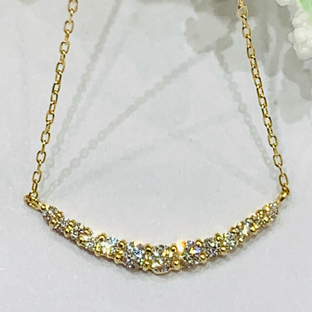 新品　K18YGダイヤモンドネックレス0.20ct H&Cカット保証書付き