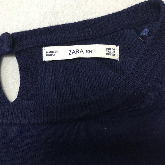 ZARA(ザラ)のZARA 紺色ニット レディースのトップス(ニット/セーター)の商品写真