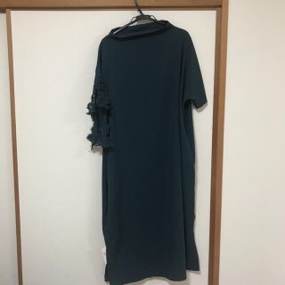 アンティカ(antiqua)の売り切れアイテム！　アンティカ　アシンメトリーワンピース　ボトルグリーン(ロングワンピース/マキシワンピース)