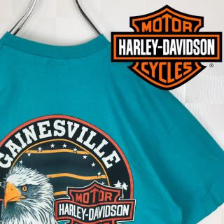 ハーレーダビッドソン(Harley Davidson)の超希少 90s USA ハーレーダビットソン　両面　プリント　Tシャツ(Tシャツ/カットソー(半袖/袖なし))