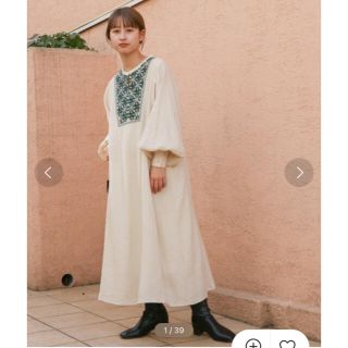 カスタネ(Kastane)のさわ様専用★kastane 楊柳刺繍カフタンワンピース(ロングワンピース/マキシワンピース)