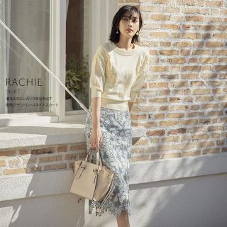 tocco - 着る人のエレガンスを引き出す配色フラワーレースタイト ... フラワーレースタイトスカート