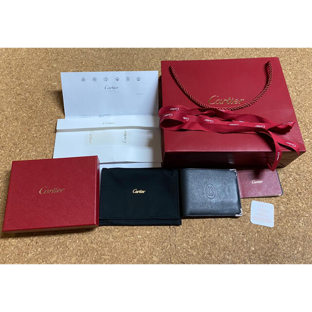 素晴らしい Cartier カルティエ 二折 財布 小銭入 付 長財布 コイン カード ケース ブランド 折り財布 