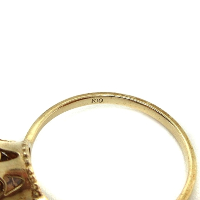 agete(アガット)のアガット agete クラウンリング 指輪 ストーン K10 10号 茶 レディースのアクセサリー(リング(指輪))の商品写真