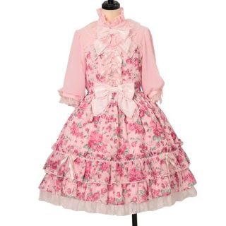 アンジェリックプリティー(Angelic Pretty)のAngelic Pretty Dramatic Rose ワンピース ピンク(ひざ丈ワンピース)