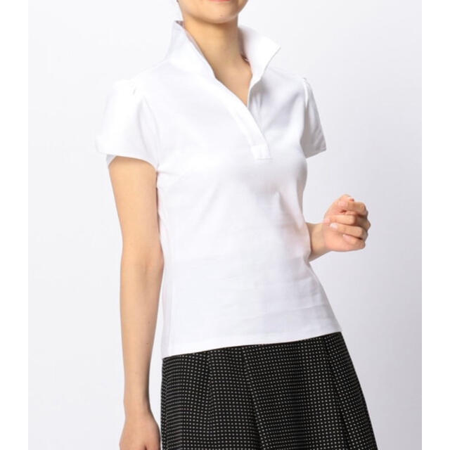NARACAMICIE(ナラカミーチェ)のNARACAMICIE コットンスタンドカラーチューリップ袖カットソーシャツ レディースのトップス(シャツ/ブラウス(半袖/袖なし))の商品写真