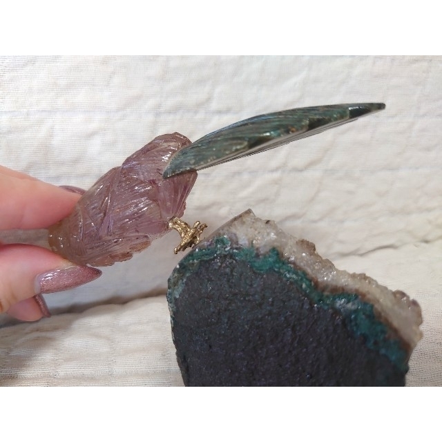 ブラジル土産品 鳥(オウム) 石彫刻