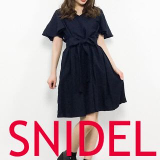 スナイデル(SNIDEL)の【新品】スナイデル SNIDEL リネンウエストマークカシュクールワンピース(ひざ丈ワンピース)