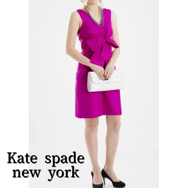 美品 ケイトスペード Kate Spade リボンワンピース Mサイズ | フリマアプリ ラクマ