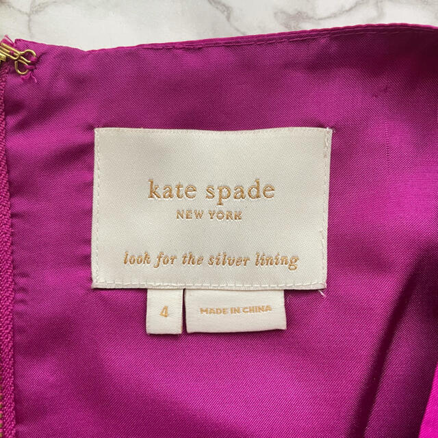 kate spade new york(ケイトスペードニューヨーク)の美品 ケイトスペード Kate Spade リボンワンピース Mサイズ レディースのワンピース(ひざ丈ワンピース)の商品写真