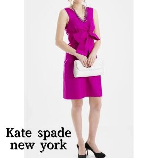 ケイトスペードニューヨーク(kate spade new york)の美品 ケイトスペード Kate Spade リボンワンピース Mサイズ(ひざ丈ワンピース)