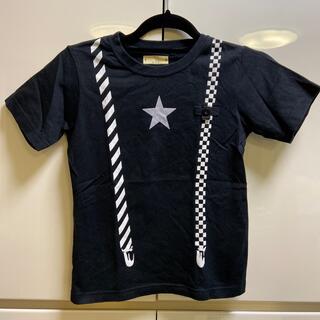 ベルメゾン(ベルメゾン)の星☆サスペンダーデザイン名札タグつきブラックTシャツ130(Tシャツ/カットソー)