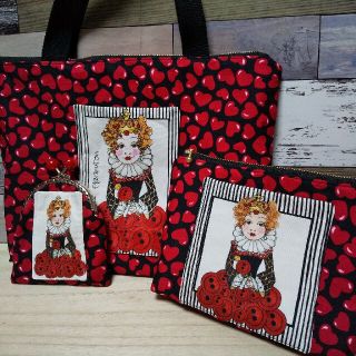 ハンドメイド　ロラライハリス　ファスナー付きトートバッグ••ポーチ•がま口財布(バッグ)