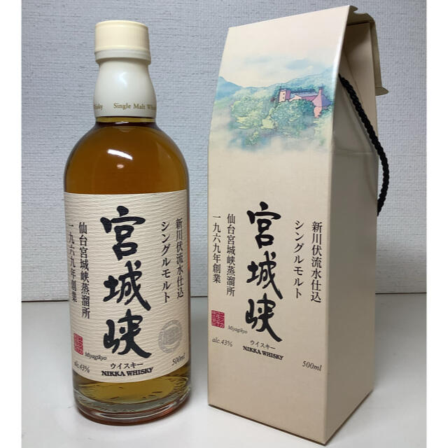 食品/飲料/酒ニッカ　シングルモルトウイスキー宮城峡　旧ラベル(未開栓・箱付き)