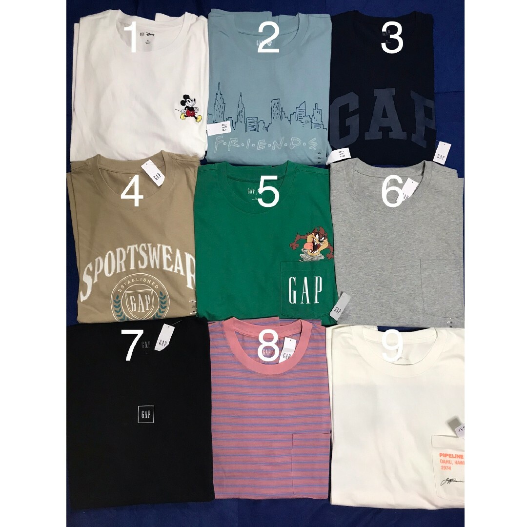 GAP(ギャップ)の【新品未使用タグ付き正規品 10枚セット】GAP　Tシャツ メンズのトップス(Tシャツ/カットソー(半袖/袖なし))の商品写真