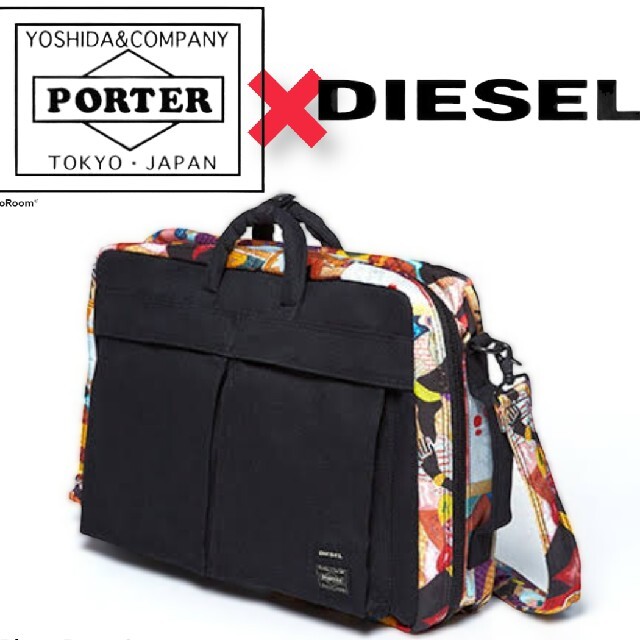 世界初トリプルコラボ　DIESEL　PORTER 　TADANORI YOKOOバッグ