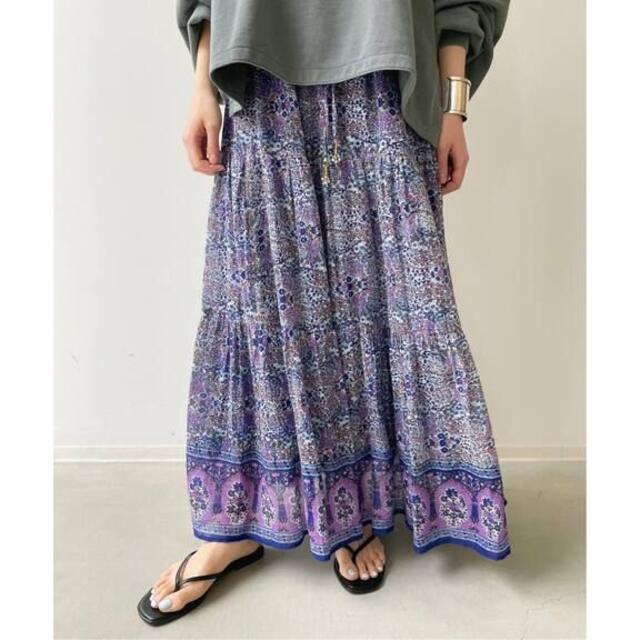 L'Appartement DEUXIEME CLASSE(アパルトモンドゥーズィエムクラス)の【BLUE BOHEME/ブルー ボヘム】Cotton Tiered Skirt レディースのスカート(ロングスカート)の商品写真