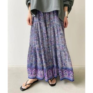 アパルトモンドゥーズィエムクラス(L'Appartement DEUXIEME CLASSE)の【BLUE BOHEME/ブルー ボヘム】Cotton Tiered Skirt(ロングスカート)