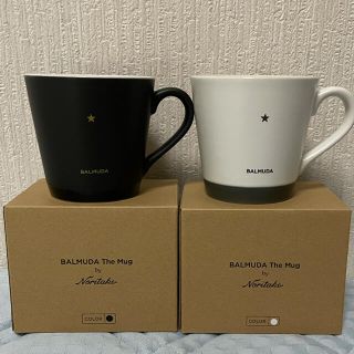 バルミューダ(BALMUDA)のバルミューダ店舗限定　「ノリタケ」マグカップ ホワイト&ブラック　新品未使用品(グラス/カップ)