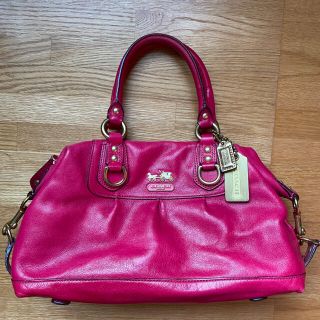 コーチ(COACH)のcoach コーチ ハンドバッグ ショルダーバッグ ピンク  レザー(ショルダーバッグ)