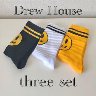 ☺︎drew house☺︎ソックス 3set 白 黒 黄  ドリューハウス(ソックス)