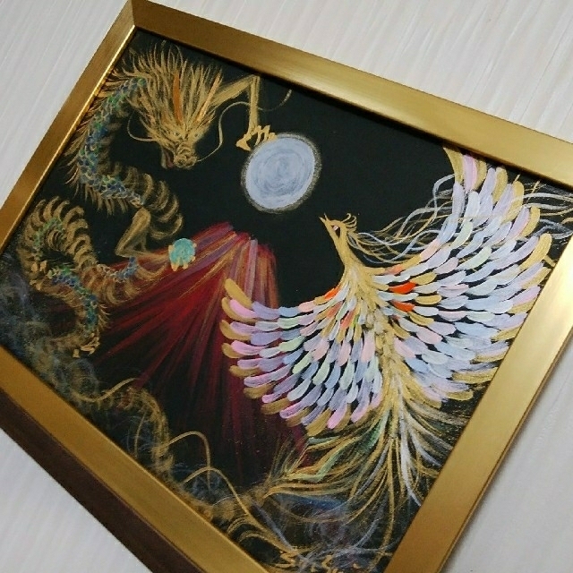 開運絵画*永和来福図 金昇龍と鳳凰~赤富士~金運 全体運 健康 邪気 開運絵画*永和来福図 金昇龍と鳳凰~赤富士~金運 全体運 健康 邪気