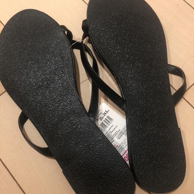 【新品】ダイソー　レザー風ビーチサンダルクロス レディースの靴/シューズ(ビーチサンダル)の商品写真
