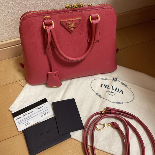 ☆美品☆　PRADA　サフィアーノバッグ　ピンク