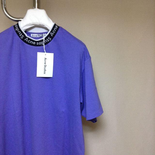 新品 L Acne Studios ネックロゴ Tシャツ 049