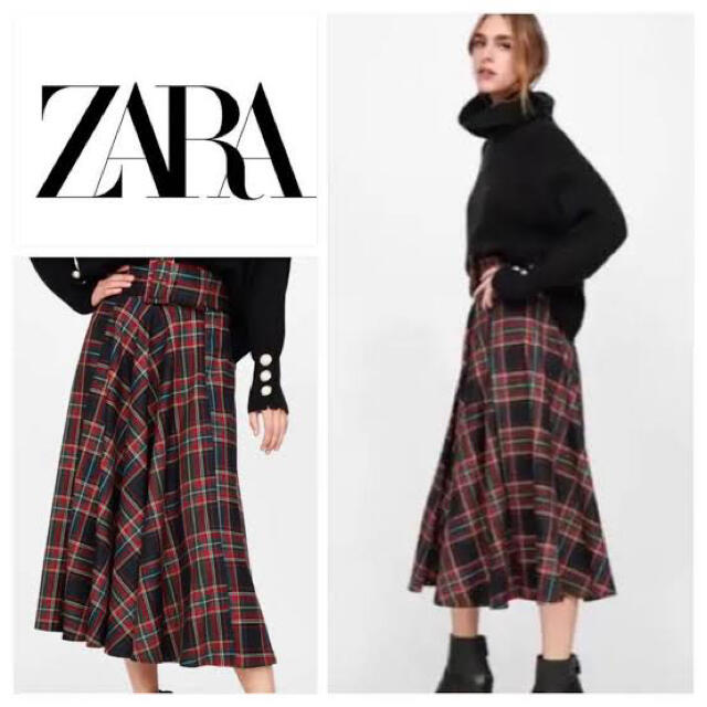 ZARA(ザラ)のZARA ベルト付きチェックスカート レディースのスカート(ロングスカート)の商品写真