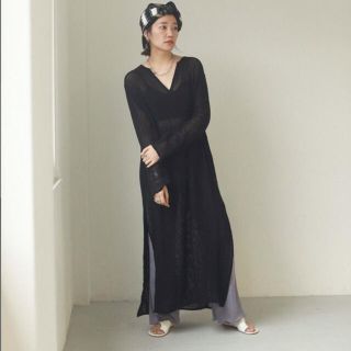 トゥデイフル(TODAYFUL)の83R様専用◆TODAYFUL Mesh Slit Dress ブラック(ロングワンピース/マキシワンピース)